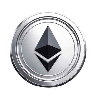 Elemento gráfico com a moeda Ethereum (ETH) em flutuação