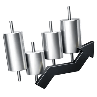 Ícone 3D de gráfico candlestick na página institucional da Amplo Crescório